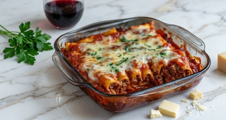 Giada Beef and Cheese Manicotti