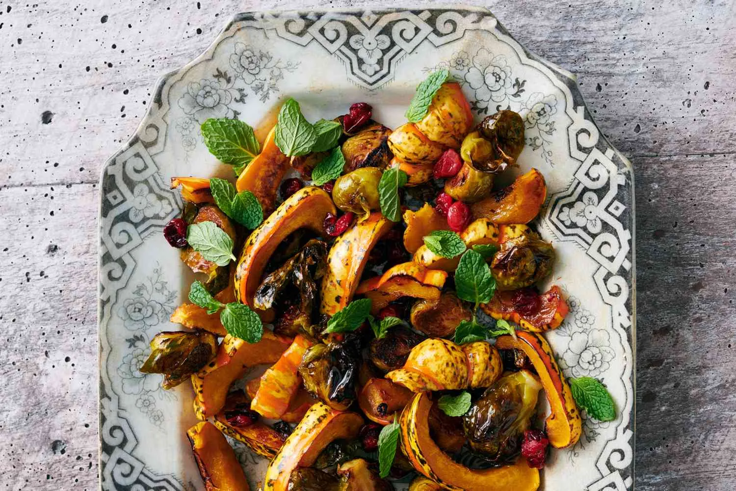 Martha Stewart Roasted Brussels Sprouts and Winter Squash With Cranberries