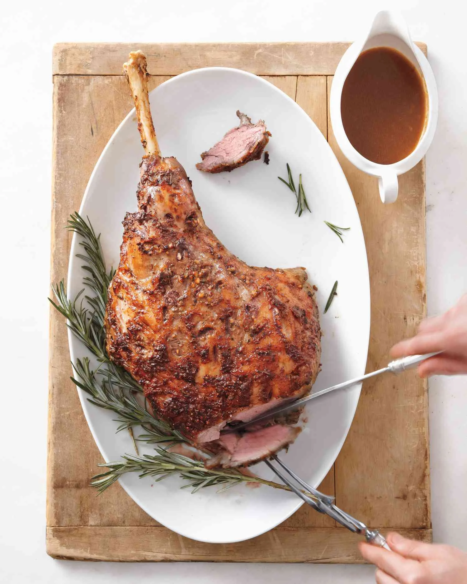 Martha Stewart Roasted Leg of Lamb With Red Wine Gravy