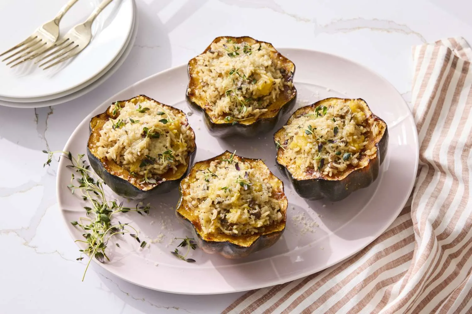 Martha Stewart Acorn Squash Stuffed with Mushrooms and Rice