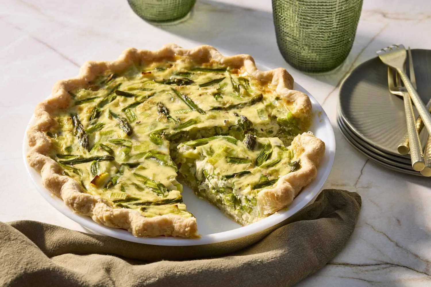 Martha Stewart Asparagus, Leek, and Gruyere Quiche