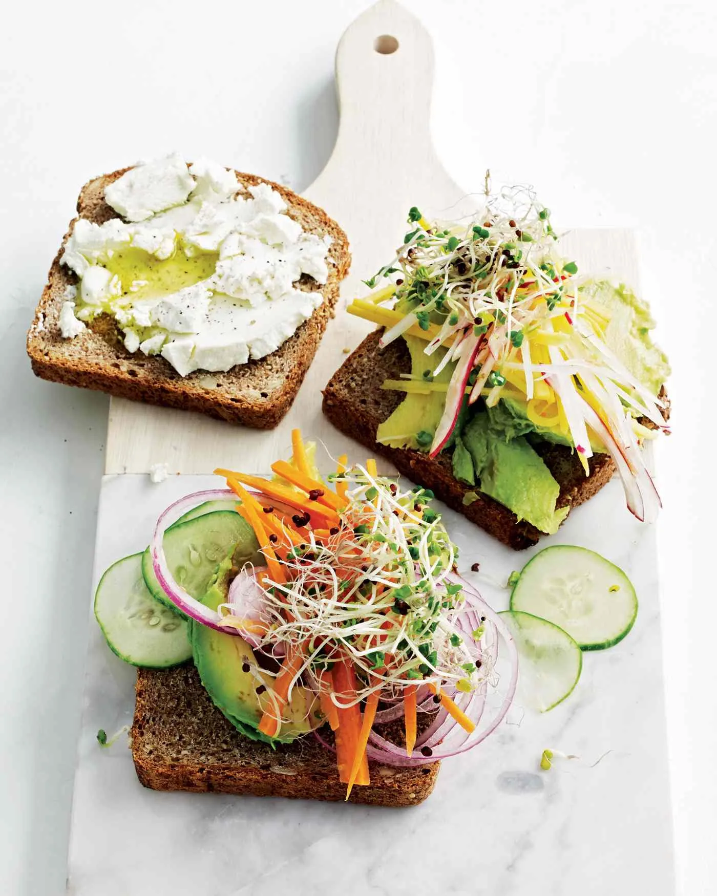 Martha Stewart Avocado-and-Sprout Club Sandwiches