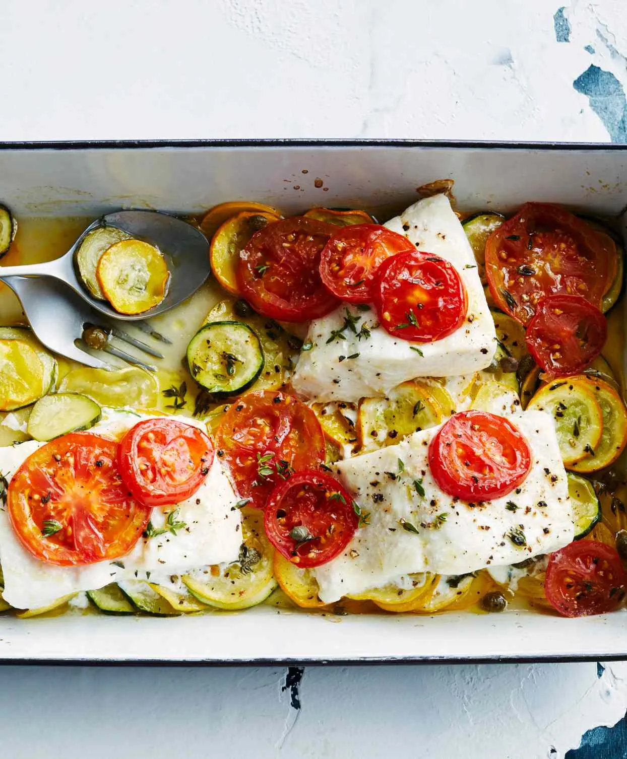 Martha Stewart Baked Fish with Summer Squash