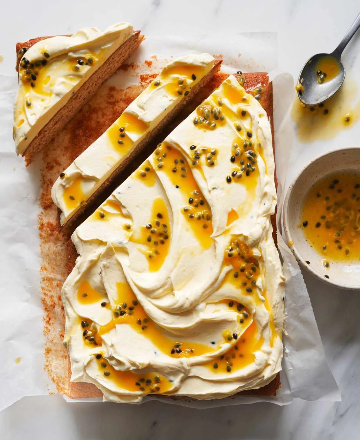 Martha Stewart Banana Sheet Cake with Passion-Fruit Frosting