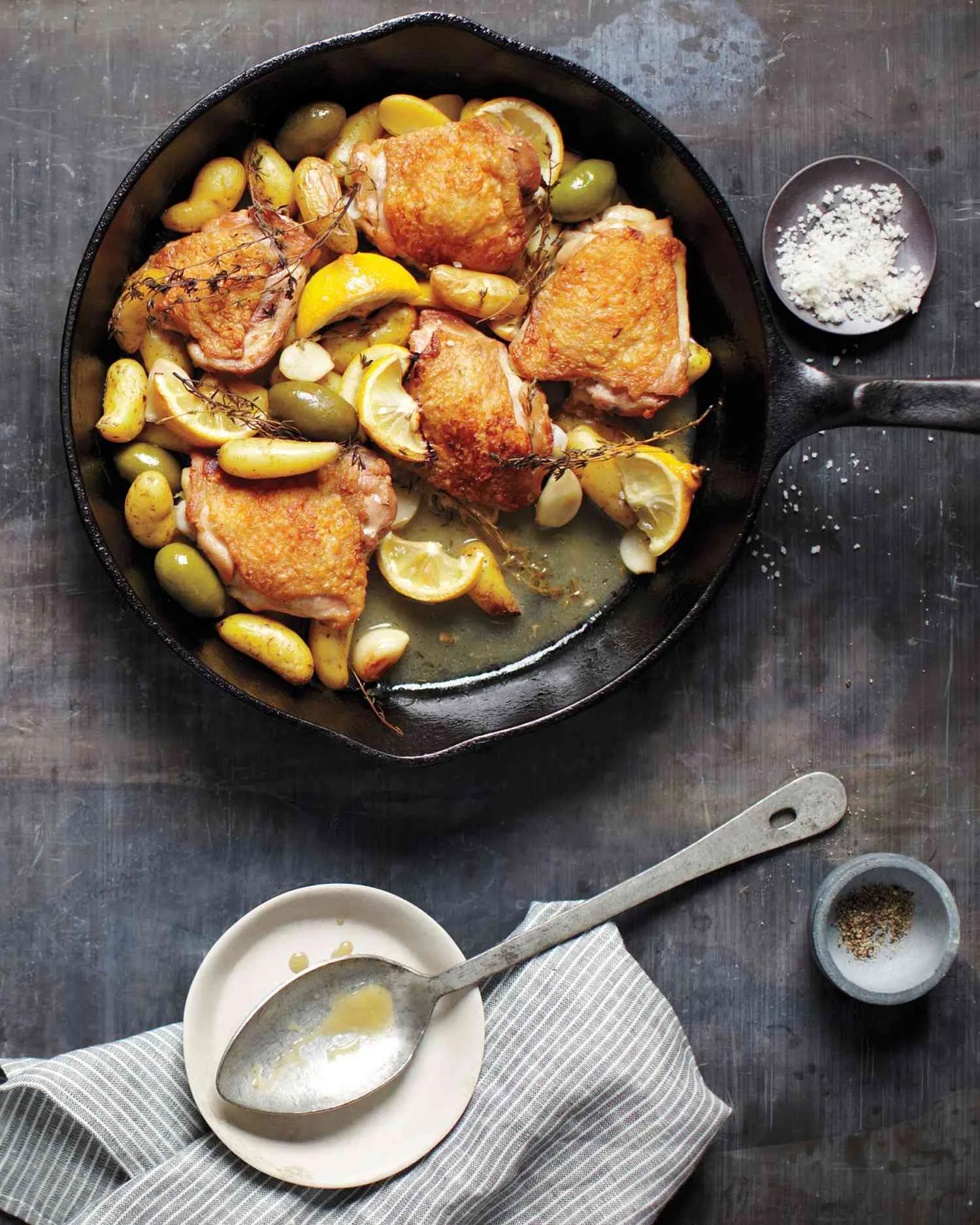 Martha Stewart Braised Chicken with Potatoes, Olives, and Lemon