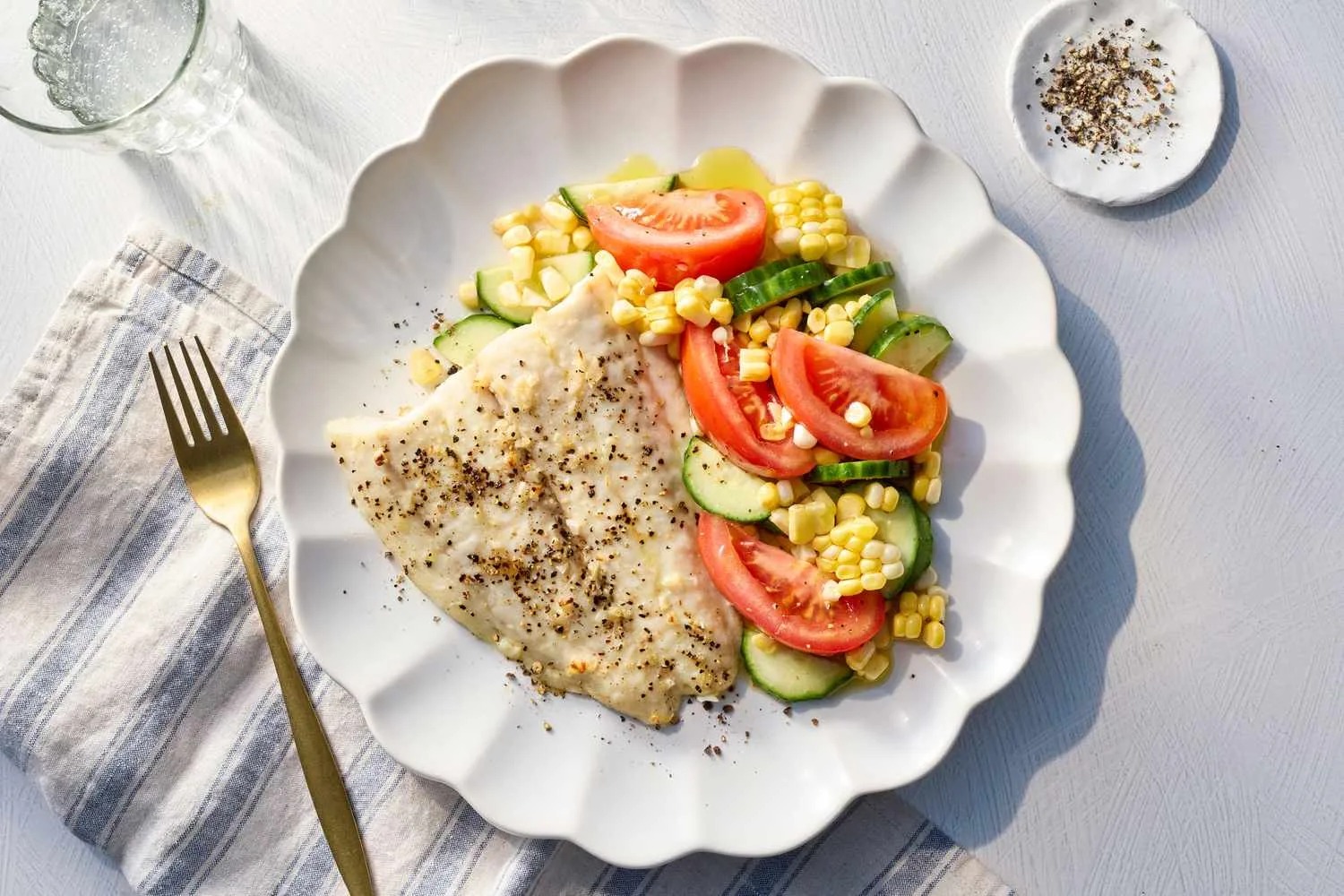 Martha Stewart Broiled Fish with Summer Salad